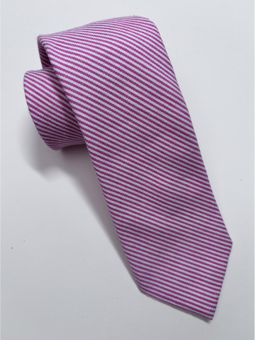 Tie‎ Bar Men's 100% Cotton Tie Pink Diagonal Stripes